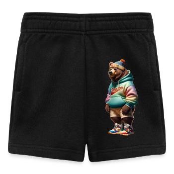 Bär mit Wintermütze - Baby Shorts - Schwarz - Vorne
