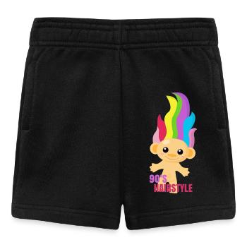 90s Hairstyle - Troll Nostalgie 90er Jahre - Baby Shorts - Schwarz - Vorne