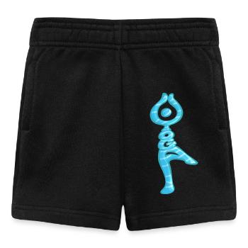 Yoga, mot dessiné - Short Bébé - noir - Devant