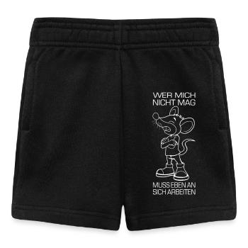 Mouse with work ethic funny saying - Baby Shorts - black - Front