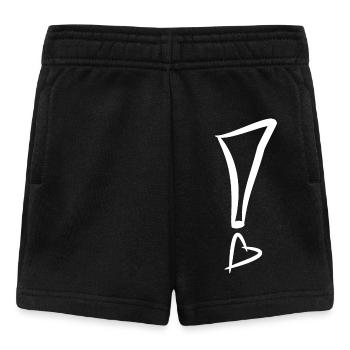 Exclamation mark with heart white vector gift - Baby Shorts - black - Front