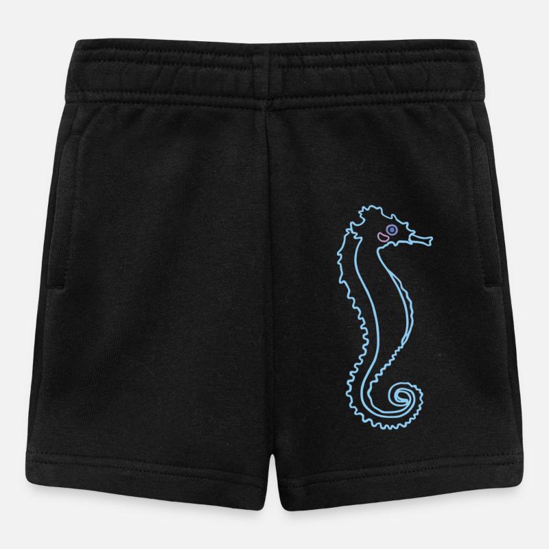 Seepferd Meerestier Tier - Baby Shorts - Schwarz