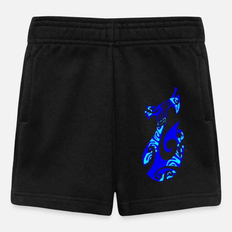 MATAU - Blue (Polynesian hook) - Baby Shorts - black