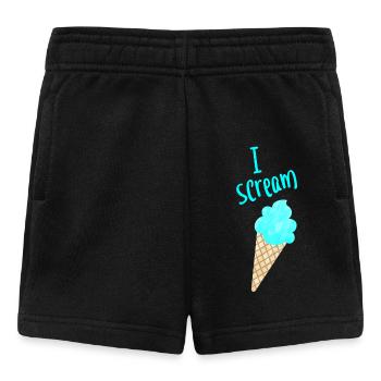 I scream Icecream Eis Fan Eiscreme coole Sprüche - Baby Shorts - Schwarz - Vorne
