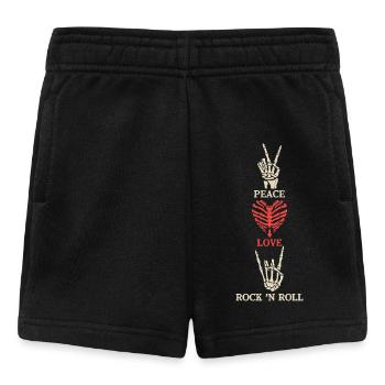 Peace Love Rock 'N Roll Rock Band Guitar Music - Baby Shorts - black - Front