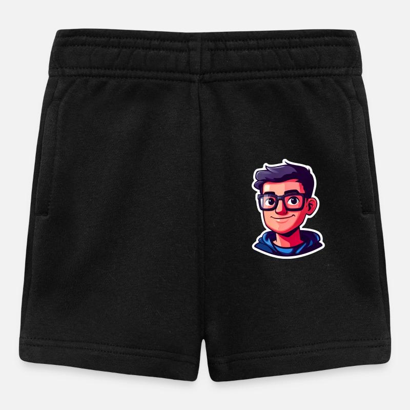 Guy with glasses - Baby Shorts - black