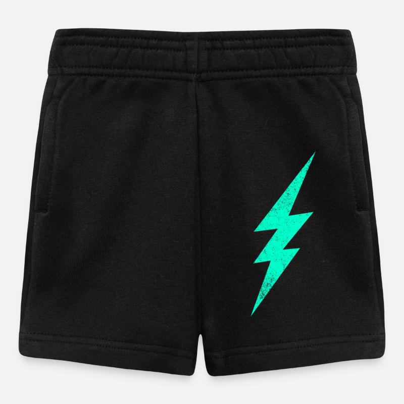Electric flash graphic on trendy H interior - Baby Shorts - black