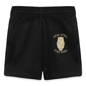 Owl Geometric – Stay calm. Stay wise. - Baby Shorts - black - Front