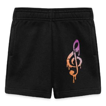 Music clef colour drop - treble clef music - Baby Shorts - black - Front