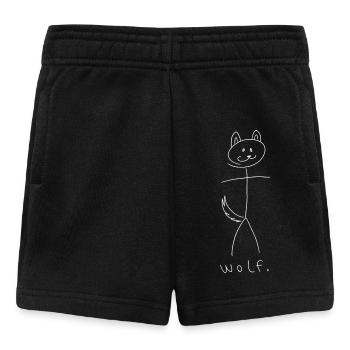 wolf. (white lines) (by Leni Riosa) - Baby Shorts - black - Front