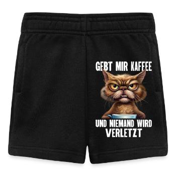 Gebt Mir Kaffee Und Niemand Wird Verletzt. Lustige - Baby Shorts - Schwarz - Vorne