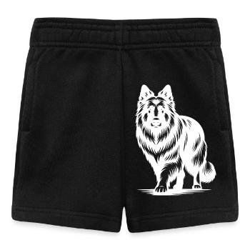 Elegant Shepherd Dog Portrait Tattoo Style - Baby Shorts - black - Front