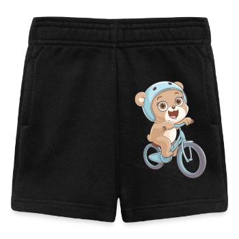 Süßer Radfahrer Bär mit Helm Fahrrad Sport - Baby Shorts - Schwarz - Vorne