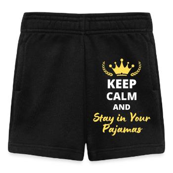 "Bleib ruhig und bleib im Pyjama" - Chill - Baby Shorts - Schwarz - Vorne