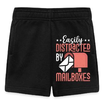 Easily Distracted By Mailboxes Mail Postal Worker - Baby Shorts - Schwarz - Vorne