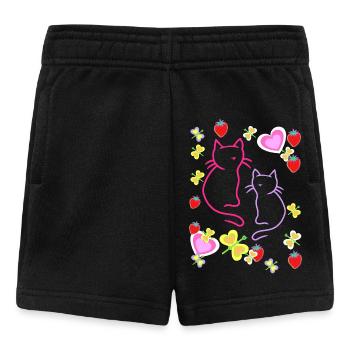 Rétro Été Fraise Chats Teen Girl Chat - Short Bébé - noir - Devant