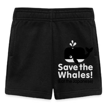 Save the Whales! Eat the Japanese - Baby Shorts - black - Front