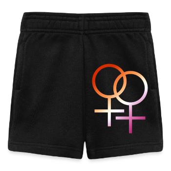 conception de t-shirt coloré symbole lesbienne lgbt - Short Bébé - noir - Devant