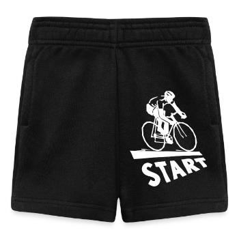 Start, Fahrrad, Radfahren, Radfahrer - Baby Shorts - Schwarz - Vorne