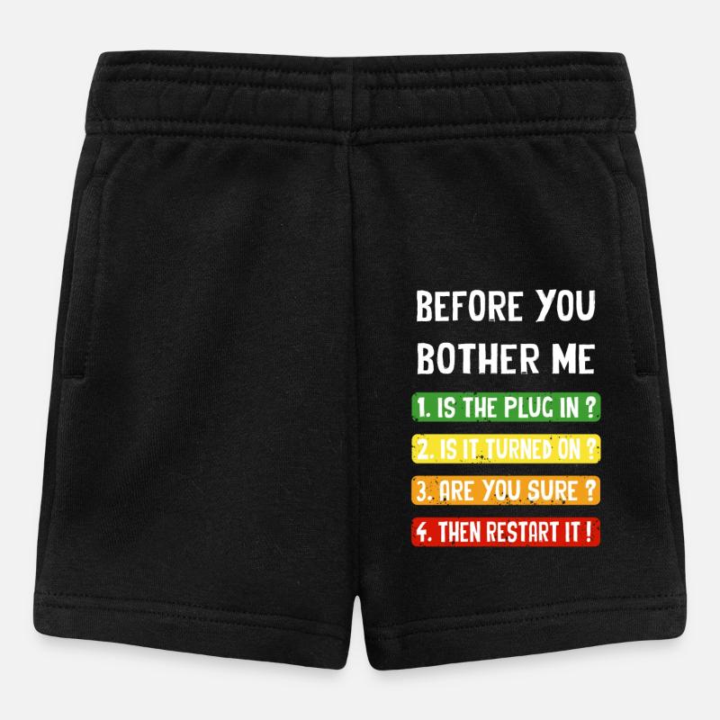 Computer Checklist - Baby Shorts - black