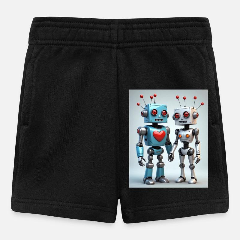 Robot Couple - Baby Shorts - black