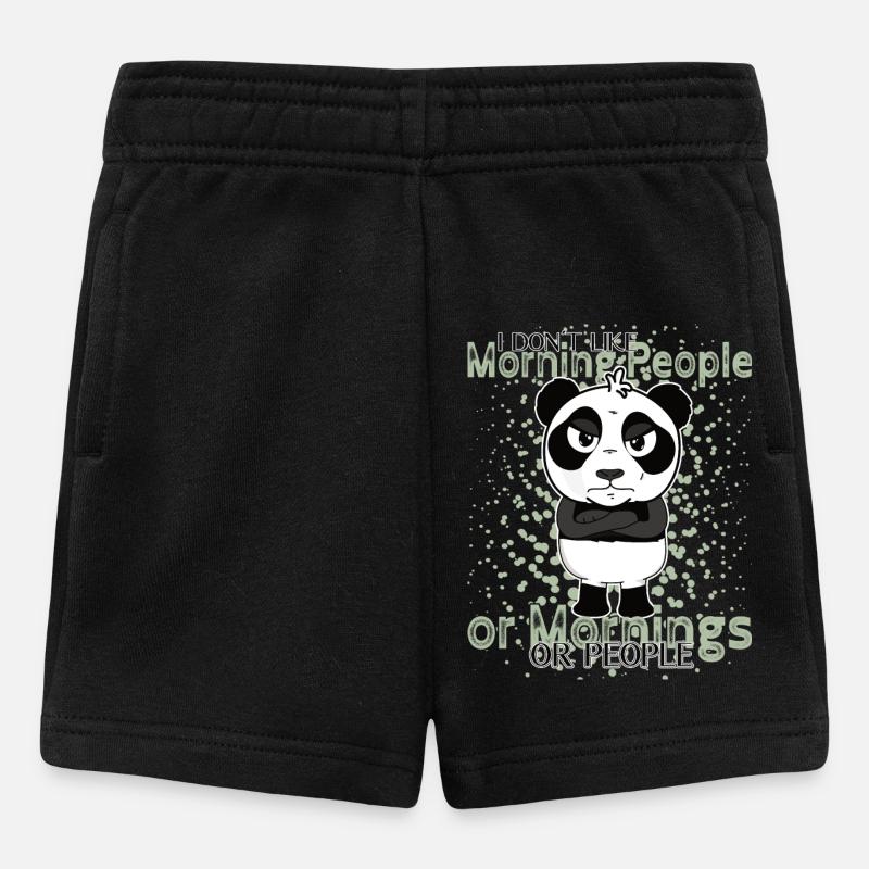 Don't Like Mornings – Grumpy Panda Humor - Baby Shorts - black