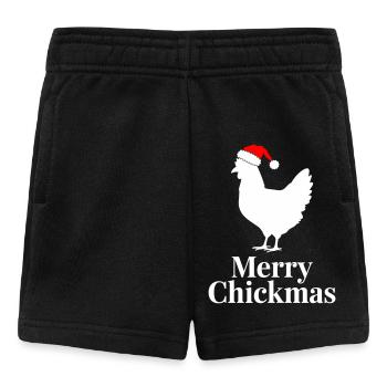 Fröhliche Chickmas Lustiges Weihnachtshuhn - Baby Shorts - Schwarz - Vorne