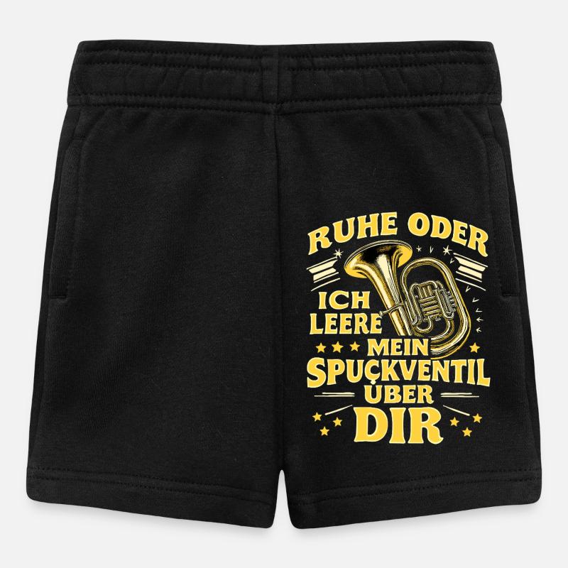 Tuba - Ruhe oder ich leere Spuckventil - Tubist - Baby Shorts - Schwarz