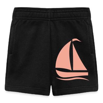Silhouette de voilier minimaliste Mer du Nord - Short Bébé - noir - Devant