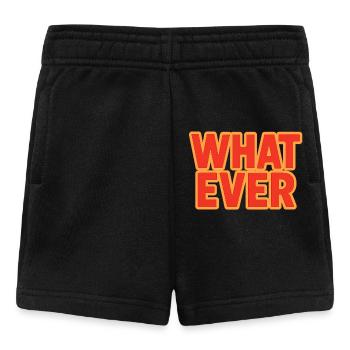 What Ever (Retro 70s Vibrant Gradient Text) - Baby Shorts - black - Front