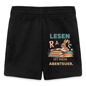 Leseabenteuer mit Häschen - Baby Shorts - Schwarz - Vorne