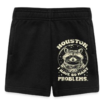 Waschbär Houston Spruch - Baby Shorts - Schwarz - Vorne