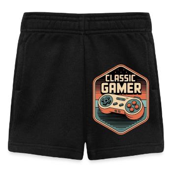 Classic Gamer Retro Controller Badge - Baby Shorts - Schwarz - Vorne