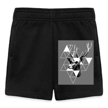 Deer Head - Deer - Hipster - Baby Shorts - black - Front