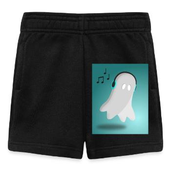 Geist mit Kopfhörern - Baby Shorts - Schwarz - Vorne