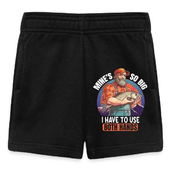Angler saying with fish - Baby Shorts - black - Front
