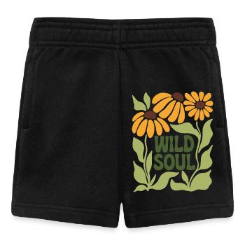 Wild Soul – Ambiance florale rétro - Short Bébé - noir - Devant