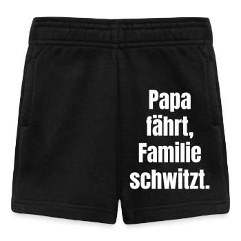 Papa fait du vélo, la famille transpire en faisant du vélo. - Short Bébé - noir - Devant
