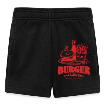 Dessin animé Burger Fries Rieurs - Short Bébé - noir - Devant