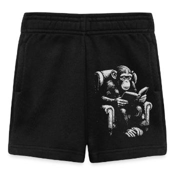 Ape Reading in Armchair - Baby Shorts - black - Front