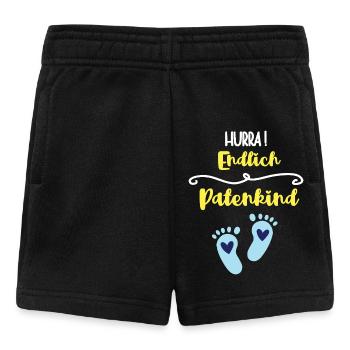 Enfin, filleul, baptême, parrain, filleul, filleul - Short Bébé - noir - Devant