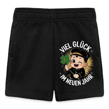 Bonne année du Nouvel An Ramoneur Trèfle Réveillon du Nouvel An - Short Bébé - noir - Devant