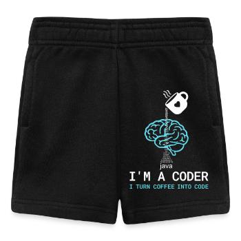 T-shirt Coder : Du café dans le code – Nerdy Programmie - Short Bébé - noir - Devant