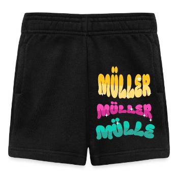 Nom de famille Müller - Short Bébé - noir - Devant