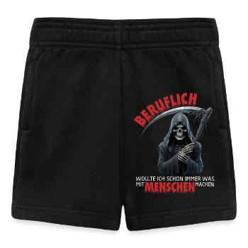 Beruflich wollte ich schon immer was mit Mensch - Baby Shorts - Schwarz - Vorne