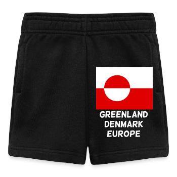 Groenland, Danemark, Europe Drapeau - Short Bébé - noir - Devant