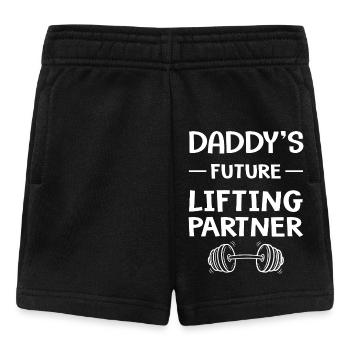 Zukünftiger Trainingspartner des muskulösen Vaters - Baby Shorts - Schwarz - Vorne