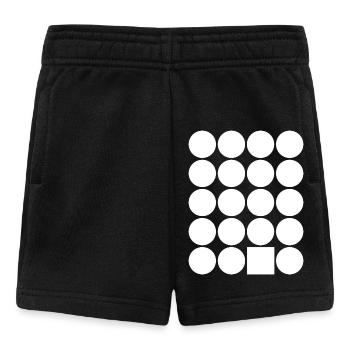 Polka Dot Grid with Accent Square - Baby Shorts - black - Front