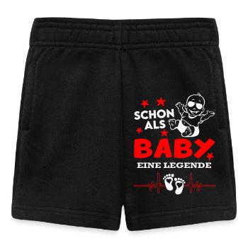 Schon als Baby eine Legende Babysprüche - Baby Shorts - Schwarz - Vorne