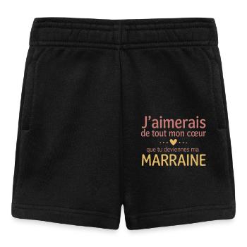 Demande Marraine : Veux-tu être ma marraine - Short Bébé - noir - Devant